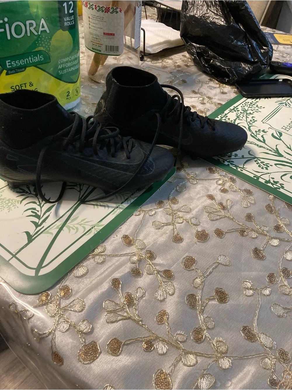 Nike Kids Black High-Top Soccer Cleats